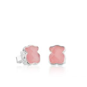 Aros de Plata 925 y Cuarzo Rosa Facetado