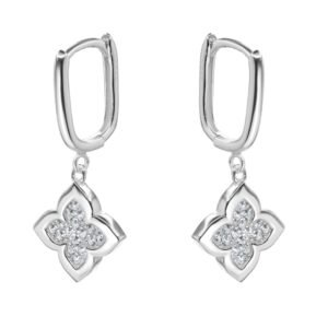 Aros de plata flor
