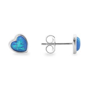 Aros de plata con ópalo azul