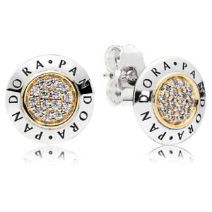 Aros Pando Circulares con Logotipo de Plata 925 con Centro Dorado