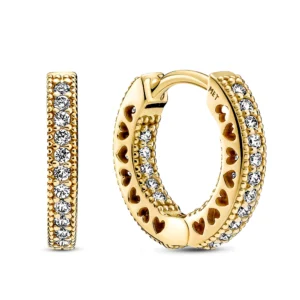 Aros Pando Circulares Pequeños de Plata 925 tono Oro