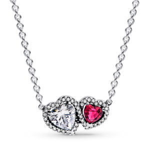 Collar Pando Corazones Halo de Plata 925
