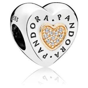 Charm Corazón Centro Dorado De Plata 925