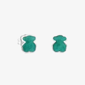 Aros Osito de Plata 925 y Amazonita