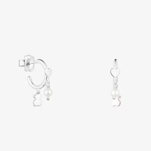 Aros Osito, Corazón y Perlas de Plata 925