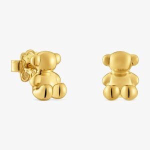 Aros Osito 3D de Plata Vermeil 10mm