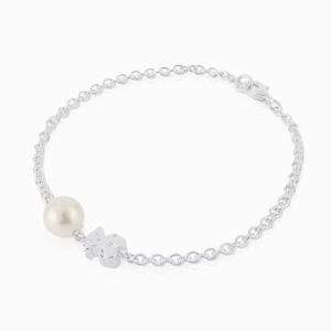 Pulsera Osito de Plata 925 con Perla Cultivada
