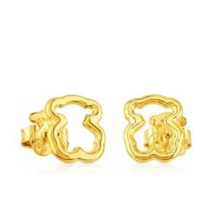 Aros Silueta Osito Dorado de Plata Vermeil