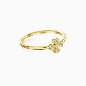 Anillo Osito de Trébol en Plata Vermeil