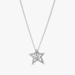 Collar Pando Estrella Asimétrica de Plata 925