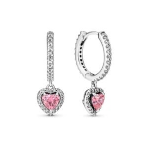 Aros Pando Corazón Halo de Plata 925