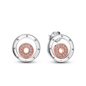 Aros Pando Circulares Bicolor de Plata 925