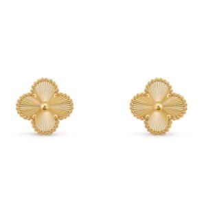Aros Trébol de Plata 925 con Baño en Oro