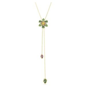 Collar Flor de Cristales con Baño en Rodio