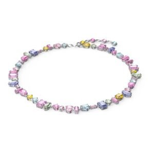 Collar Cristales Multicolor con Baño en Rodio