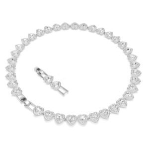 Collar Corazones Ariana Grande con Cristales y Baño en Rodio