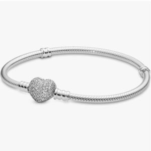 Pulsera Pando de Plata 925 Corazón Brillante