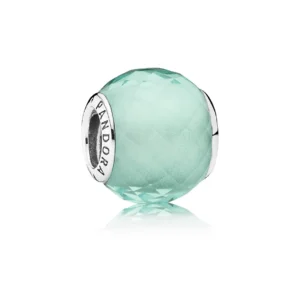 Charm Murano Verde Agua Circular de Plata 925