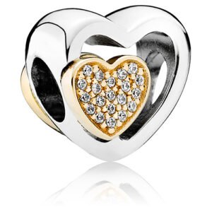 Charm Corazón Bicolor de Plata 925