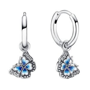Aros Pando Mariposa Azul de Plata 925