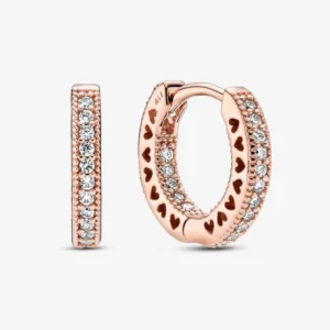 Aros Pando Circulares Pequeños de Plata 925 tono Oro rosa