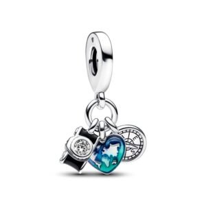 Charm Mundo, Cámara y Brújula de Plata 925
