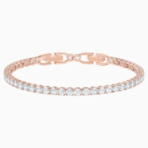 Pulsera Tennis Cristales Dorada con Baño en Rodio